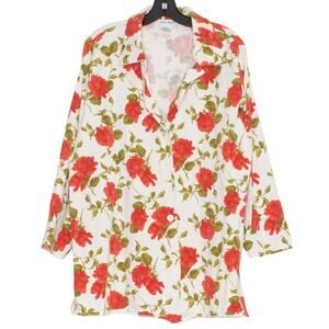 Ulla Popken Vintage Jacket Floral Cottage Academia Grandma Romantic Button 16/18